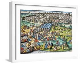 Conquest of Tunis by Charles V, 1535-Franz Hogenberg-Framed Giclee Print