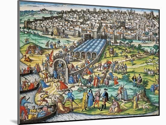 Conquest of Tunis by Charles V, 1535-Franz Hogenberg-Mounted Giclee Print