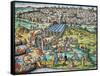 Conquest of Tunis by Charles V, 1535-Franz Hogenberg-Framed Stretched Canvas