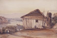 Government House and Stables, Sydney, 1841-Conrad Martens-Framed Stretched Canvas