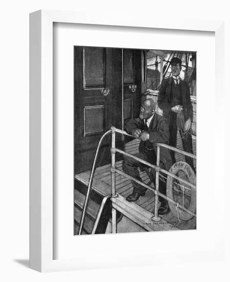 Conrad, Typhoon, on Deck-Maurice Greiffenhagen-Framed Art Print