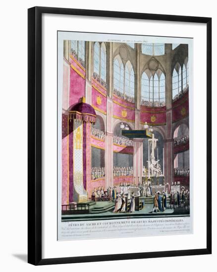 Consecration of Napoleon and Coronation of Josephine by Pope Pius VII, 2nd December 1804-null-Framed Giclee Print