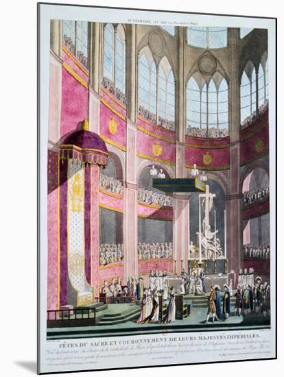 Consecration of Napoleon and Coronation of Josephine by Pope Pius VII, 2nd December 1804-null-Mounted Giclee Print