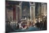 Consecration of the Emperor Napoleon and the Coronation of the Empress Josephine by Pope Pius VII-Jacques-Louis David-Mounted Art Print