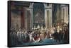 Consecration of the Emperor Napoleon and the Coronation of the Empress Josephine by Pope Pius VII-Jacques-Louis David-Framed Stretched Canvas