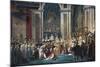 Consecration of the Emperor Napoleon and the Coronation of the Empress Josephine by Pope Pius VII-Jacques-Louis David-Mounted Art Print