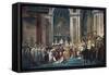 Consecration of the Emperor Napoleon and the Coronation of the Empress Josephine by Pope Pius VII-Jacques-Louis David-Framed Stretched Canvas