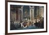 Consecration of the Emperor Napoleon and the Coronation of the Empress Josephine by Pope Pius VII-Jacques-Louis David-Framed Premium Giclee Print