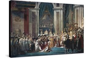 Consecration of the Emperor Napoleon and the Coronation of the Empress Josephine by Pope Pius VII-Jacques-Louis David-Stretched Canvas