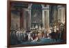 Consecration of the Emperor Napoleon and the Coronation of the Empress Josephine by Pope Pius VII-Jacques-Louis David-Framed Art Print