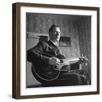 Considered Father of Country Western Music, AP Carter, Singing and Playing Guitar-Eric Schaal-Framed Premium Photographic Print