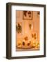 Console table, autumnal decoration, candles, picture frames, leaves-mauritius images-Framed Photographic Print