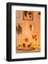 Console table, autumnal decoration, candles, picture frames, leaves-mauritius images-Framed Photographic Print