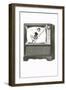 Console Television Set with Majorette-null-Framed Art Print