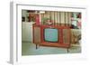 Console TV, Retro-null-Framed Art Print