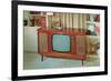 Console TV, Retro-null-Framed Premium Giclee Print