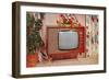 Console TV, Retro-null-Framed Art Print