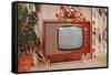 Console TV, Retro-null-Framed Stretched Canvas