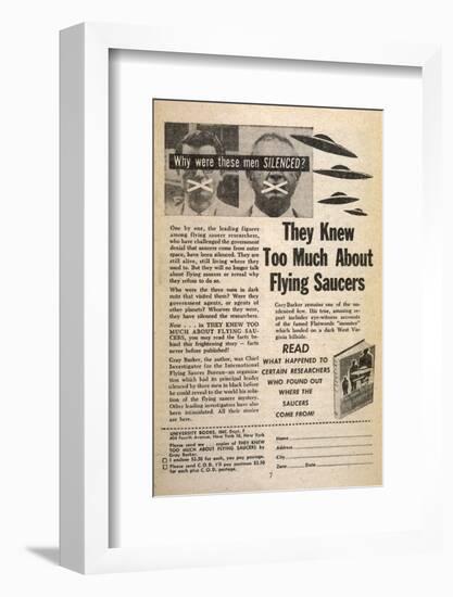 Conspiracy and Paranoia in the UFO Community-null-Framed Photographic Print