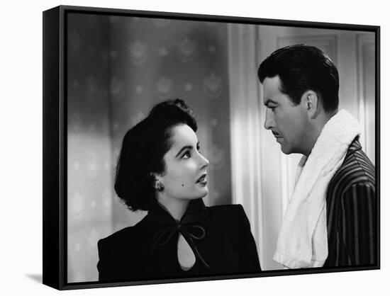CONSPIRATOR, 1949 directed by VICTOR SAVILLE Elizabeth Taylor and Robert Taylor (b/w photo)-null-Framed Stretched Canvas