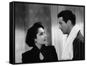 CONSPIRATOR, 1949 directed by VICTOR SAVILLE Elizabeth Taylor and Robert Taylor (b/w photo)-null-Framed Stretched Canvas