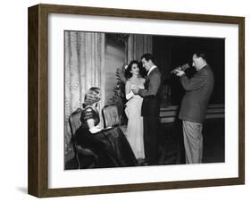 CONSPIRATOR, 1949 directed by VICTOR SAVILLE On the set, Honor Blackman, Elizabeth Taylor, Robert T-null-Framed Photo