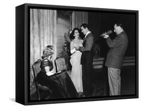 CONSPIRATOR, 1949 directed by VICTOR SAVILLE On the set, Honor Blackman, Elizabeth Taylor, Robert T-null-Framed Stretched Canvas
