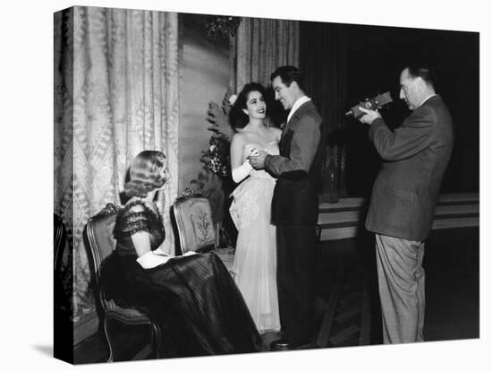 CONSPIRATOR, 1949 directed by VICTOR SAVILLE On the set, Honor Blackman, Elizabeth Taylor, Robert T-null-Stretched Canvas