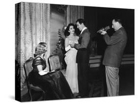 CONSPIRATOR, 1949 directed by VICTOR SAVILLE On the set, Honor Blackman, Elizabeth Taylor, Robert T-null-Stretched Canvas