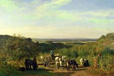 View from the Hilltops of Suresnes Or, the Grape Harvest at Suresnes-Constant-emile Troyon-Giclee Print