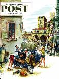 "Coed Tourists in Italy" Saturday Evening Post Cover, August 2, 1958-Constantin Alajalov-Giclee Print