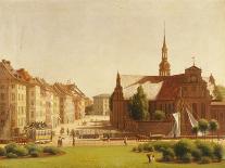 The Palace Square and Holmens Kirke, Copenhagen-Constantin Hansen-Framed Stretched Canvas