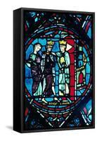 Constantine Greets Charlemagne at Constantinople, Stained Glass, Chartres Cathedral, France, C1225-null-Framed Stretched Canvas