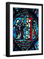 Constantine Greets Charlemagne at Constantinople, Stained Glass, Chartres Cathedral, France, C1225-null-Framed Photographic Print
