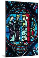 Constantine Greets Charlemagne at Constantinople, Stained Glass, Chartres Cathedral, France, C1225-null-Mounted Photographic Print