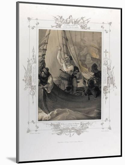 Constantine Kanaris Destroys by Fire Three Turkish Ships of the Line at Tchesme-Peter Von Hess-Mounted Giclee Print