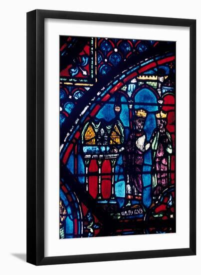 Constantine Presents Relics to Charlemagne, Stained Glass, Chartres Cathedral, France, C1225-null-Framed Photographic Print