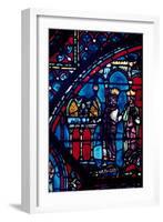 Constantine Presents Relics to Charlemagne, Stained Glass, Chartres Cathedral, France, C1225-null-Framed Photographic Print