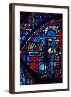 Constantine Presents Relics to Charlemagne, Stained Glass, Chartres Cathedral, France, C1225-null-Framed Photographic Print