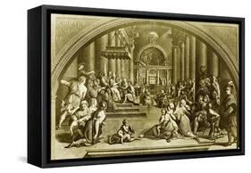 Constantine Presents Rome to Pope Sylvester I-Raphael-Framed Stretched Canvas