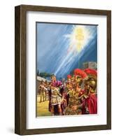 Constantine's Vision of the Christian Cross before the Battle of the Milvian Bridge-Roger Payne-Framed Giclee Print