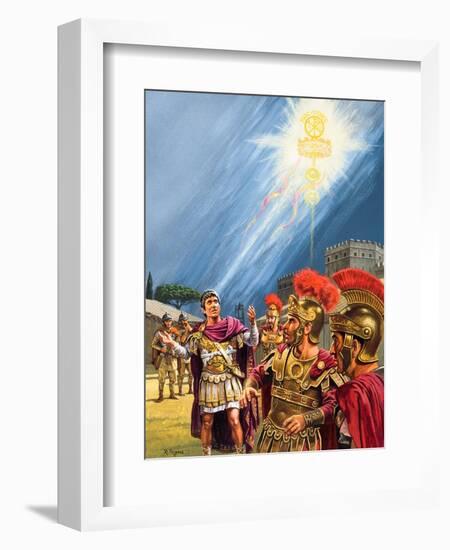 Constantine's Vision of the Christian Cross before the Battle of the Milvian Bridge-Roger Payne-Framed Giclee Print