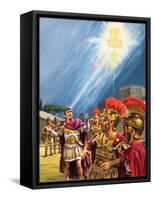 Constantine's Vision of the Christian Cross before the Battle of the Milvian Bridge-Roger Payne-Framed Stretched Canvas