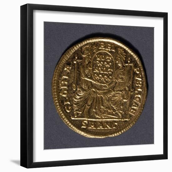 Constantius II Aureus Depicting Allegory of Rome and Constantinople Shakings Hands, 337-361-null-Framed Giclee Print