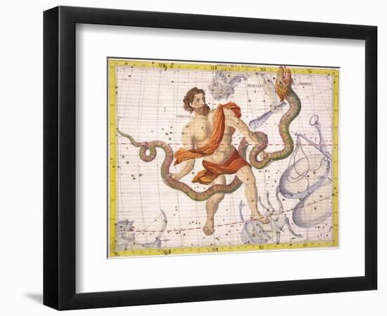 Constellation of Ophiucus and Serpens, Plate 22 from "Atlas Coelestis"-Sir James Thornhill-Framed Giclee Print