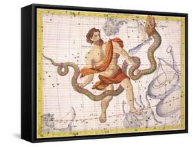 Constellation of Ophiucus and Serpens, Plate 22 from "Atlas Coelestis"-Sir James Thornhill-Framed Stretched Canvas