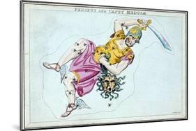 Constellation of Perseus, Showing Him Carrying the Head of Medusa, C1820-null-Mounted Giclee Print