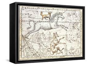 Constellations of Monoceros the Unicorn, Canis Major and Minor from A Celestial Atlas-A. Jamieson-Framed Stretched Canvas