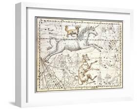 Constellations of Monoceros the Unicorn, Canis Major and Minor from A Celestial Atlas-A. Jamieson-Framed Giclee Print