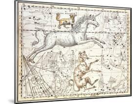 Constellations of Monoceros the Unicorn, Canis Major and Minor from A Celestial Atlas-A. Jamieson-Mounted Giclee Print